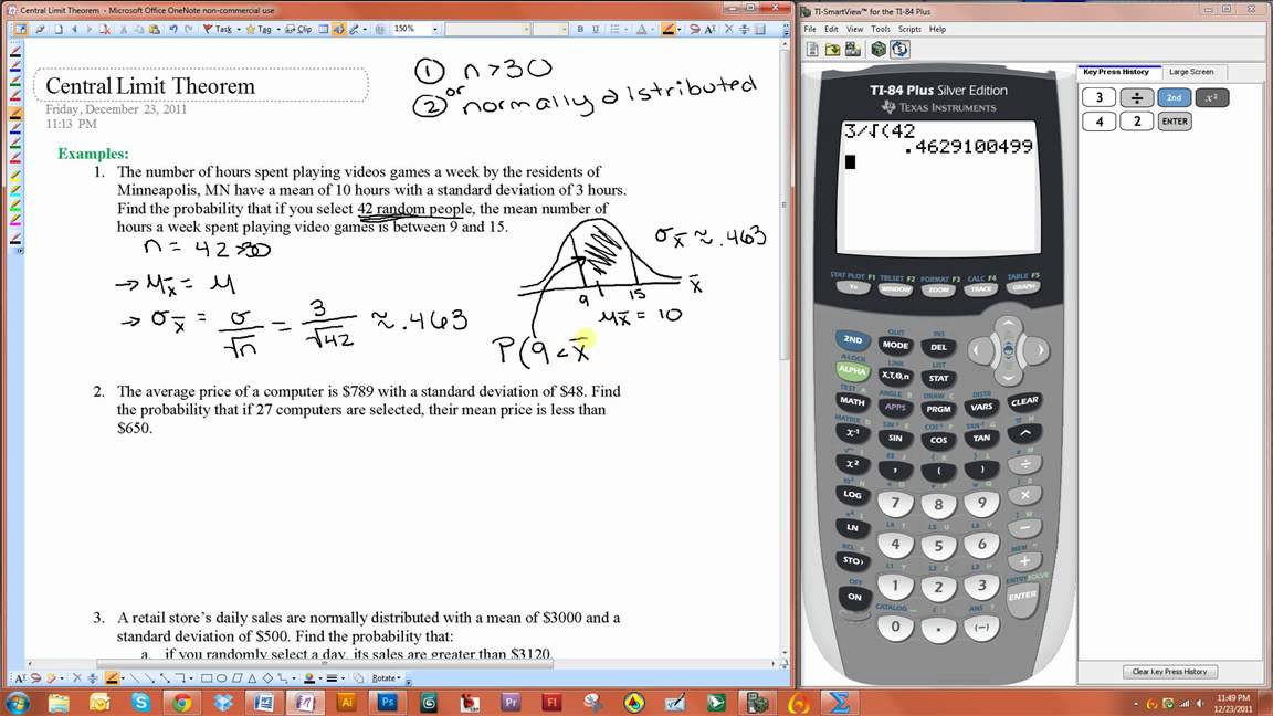 Using the Central Limit Theorem to Find Probabilities with 