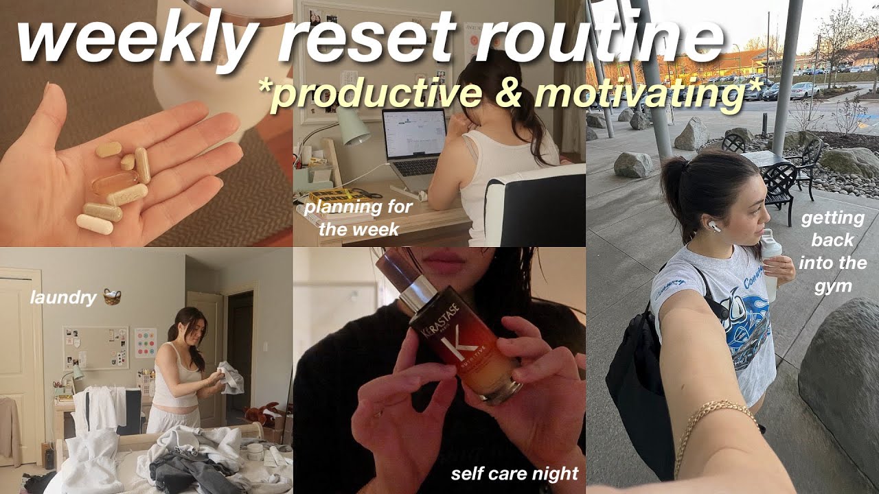 weekly reset routine 🧺 self care, laundry, preparing for the week ...