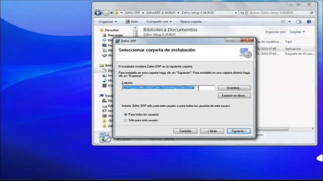 Instalación de Zafiro ERP