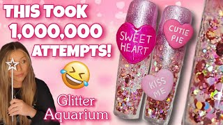 🍬 Candy Love Heart Glitter Aquarium Nails | Valentine's Pink Aqua Nail Art