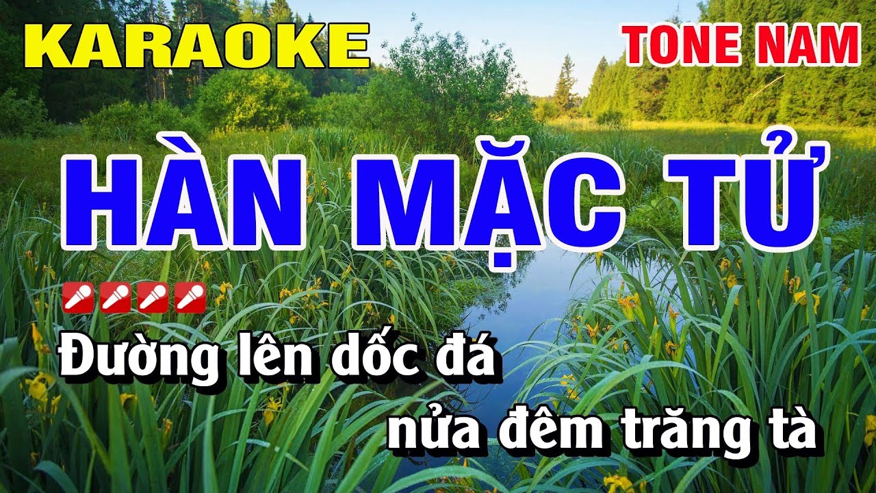 Karaoke Hàn Mặc Tử Tone Nam Nhạc Sống | Nguyễn Linh - youtube