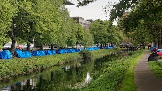 Tent City relocated along the Grand Canal just a short walk from the IPO office on Mount St.