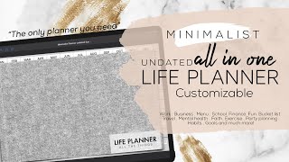 Best Minimalist Digital Planner Life all in one customizable digital planner