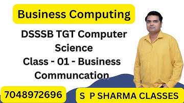 1 -  Business Computing for DSSSB TGT computer Science || DSSSB TGT CS New Syllabus