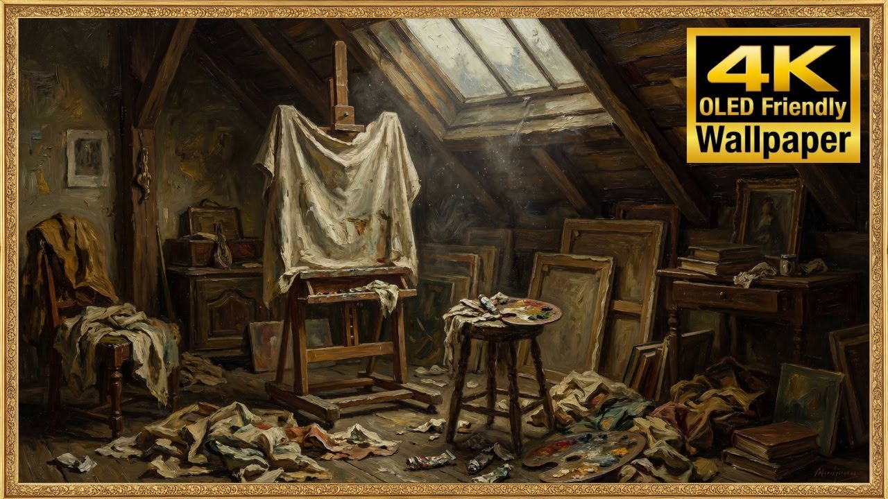 Art Screensaver - Artist's Attic Studio - Creative Mess