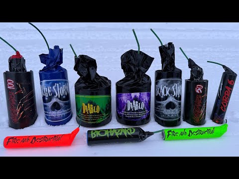 POLENBÖLLER VERGLEICH | F4 😱 BLUE STORM, NIGHTMARE, DIABOLO & COBRA | BIG FIRECRACKER COMPILATION