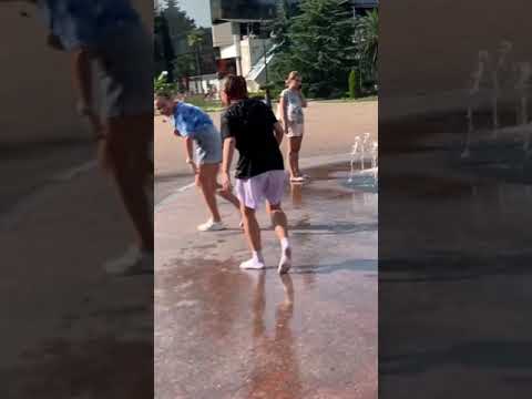 funny girlfriends #shorts #wet #fountain #giris #