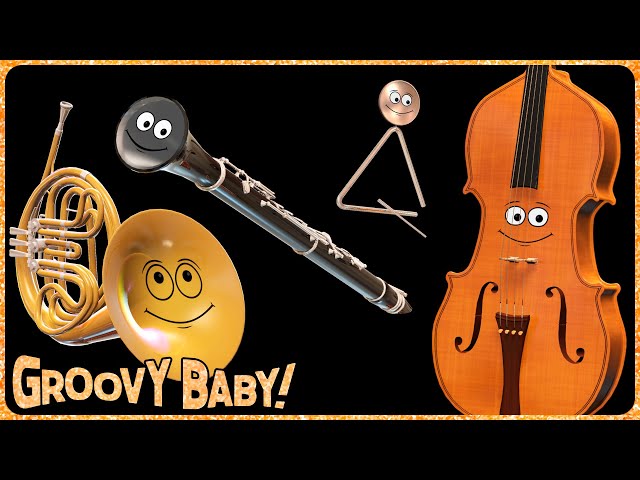 Orchestral! – Baby Sensory Music Video – Cheerful Animated Instruments Play Popular Tunes class=
