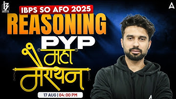 IBPS SO AFO  Prelims 2025 | Reasoning PYP Marathon | Previous Year Questions Practice by Rizwan Sir