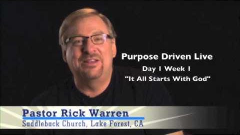 Purpose Driven Life Devotional - It All Starts With God Week 1 Day 1