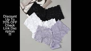 3Pcs Sexy Floral Lace Panties Women Briefs Low Waist Soft Lingerie Comfortable Female Underwear Girl screenshot 4