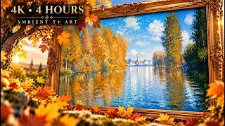 TV Art: Autumn on the Seine by Claude Monet 🍂 4K Frame Screensaver | 4H Relaxing Ambience screenshot 4