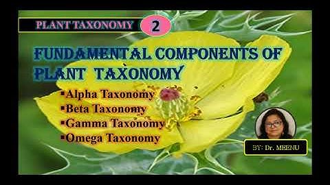 FUNDAMENTAL COMPONENTS OF PLANT TAXONOMY (Alpha taxonomy, Beta taxonomy, Gamma taxonomy, Omega taxon