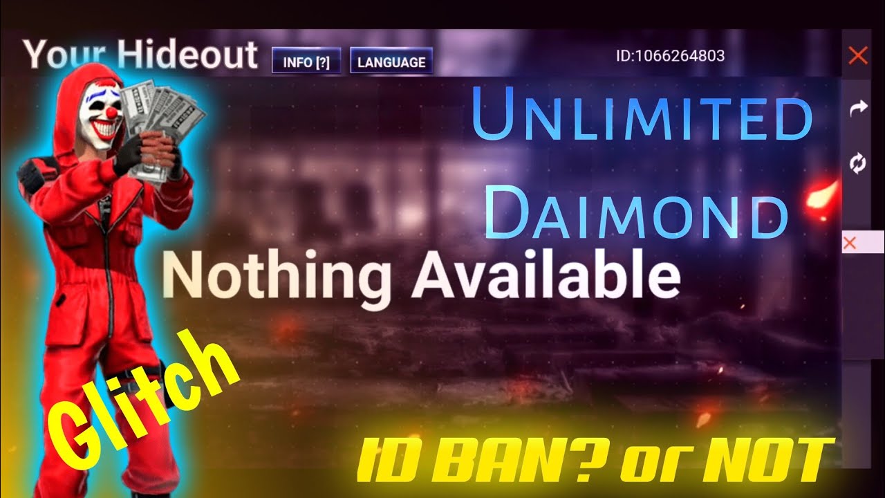Free Fire Unlimited Daimonds Glitch | ID BAN? or NOT | Rapper Wish Glitch