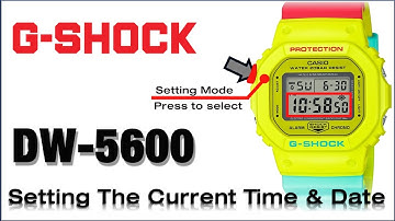 DW-5600 G-Shock Module 3229 or 1545 How to Set Time, Date, 12/24H Format - TUTORIAL