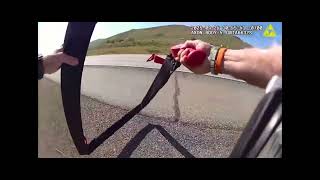 Police Deploys Spike Strip — Van Bursts Into Flames After Pursuit!