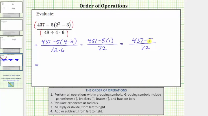 Ex 3: Simplify an Expression in Fraction form (Order of Operations)