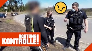 'VERÄPPELN lasse ich mich nicht!' Motorradfahrer wird frech! |2/2| Kabel Eins | Achtung Kontrolle