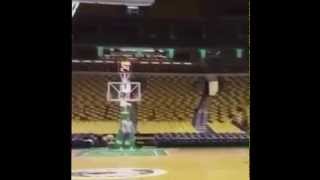 Lebron James and Dwight Howard Making Full Court Shots With Ease