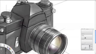 Digital sketching a Pentax Spotmatic F camera with Autodesk Sketchbook Pro & Wacom Cintiq 12WX screenshot 5