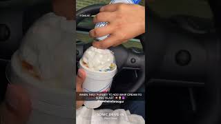 A SONIC EMPLOYEE TOLD ME THIS HACK!!🍦😳 #sonicdrivein #milkshake #dallas