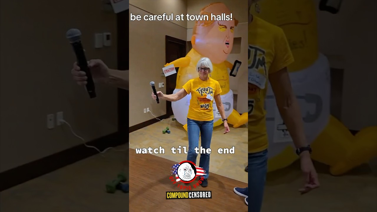 Cameraman’s Epic Fall at Texas Town Hall