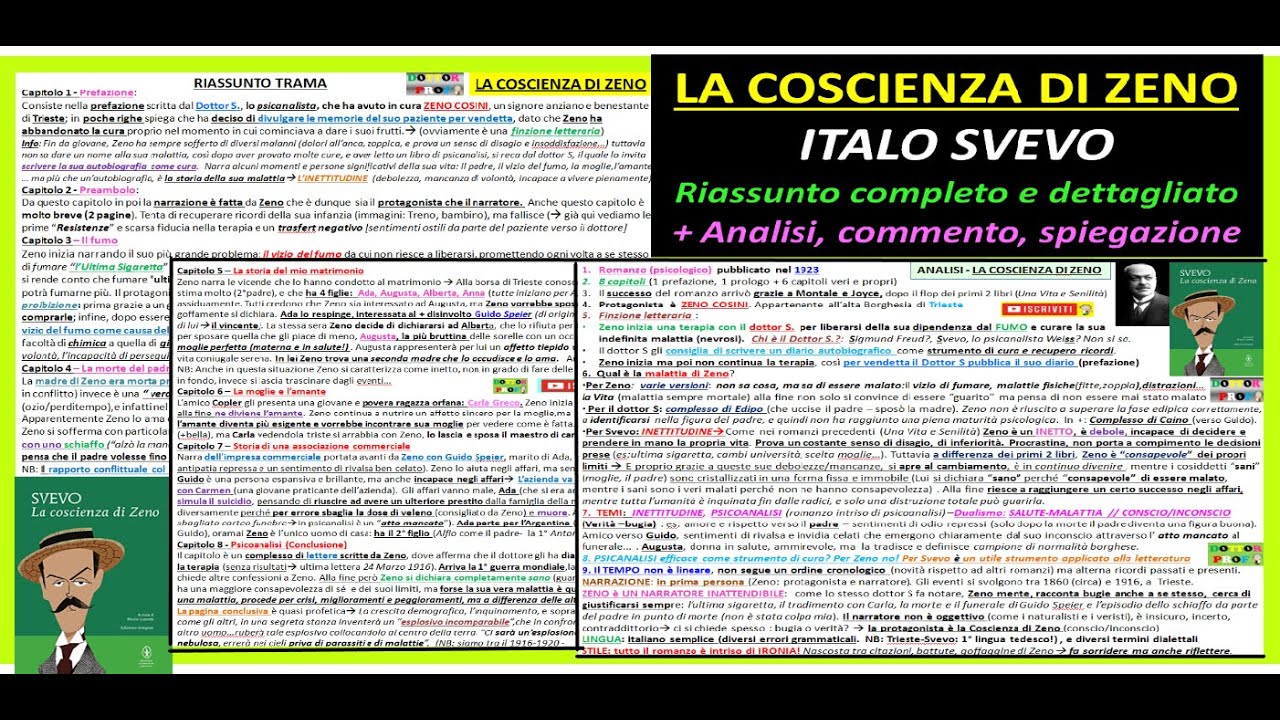 Riassunto Dettagliato La Coscienza Di Zeno LA COSCIENZA DI ZENO riassunto, analisi, commento di tutto il libro