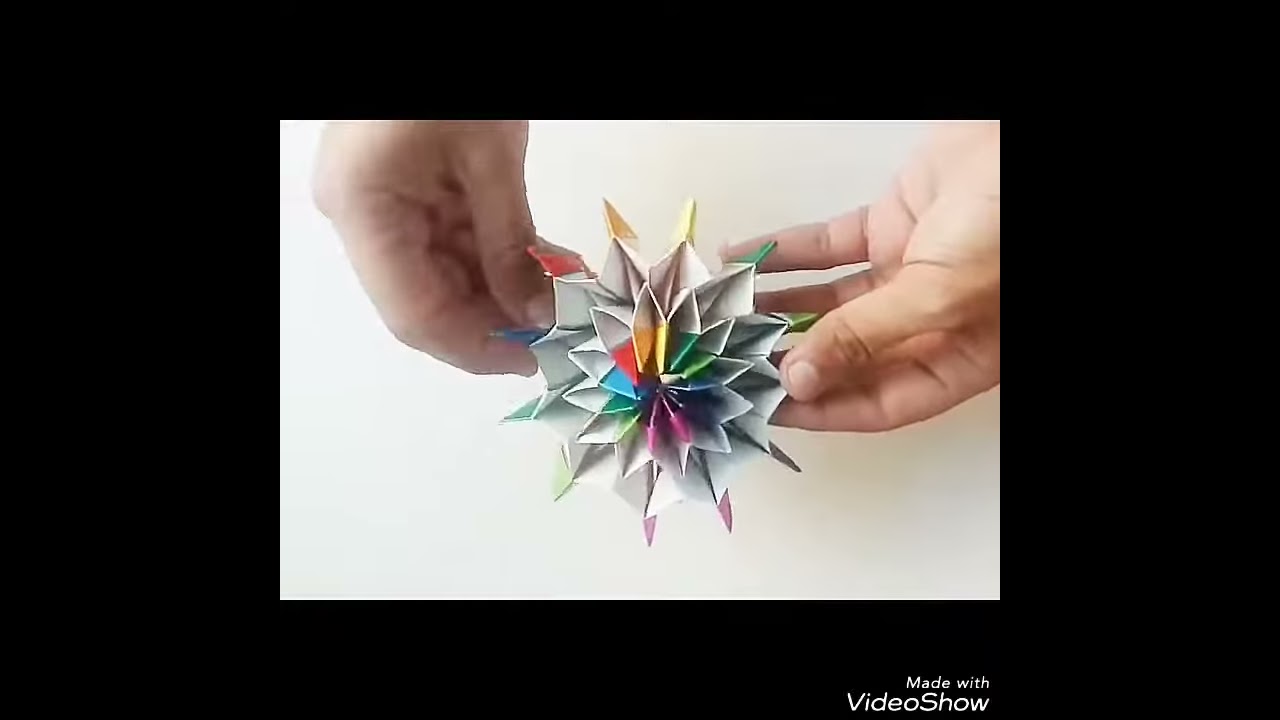 Origami Rainbow Fireworks - changes shapes सतरंगी फूल 