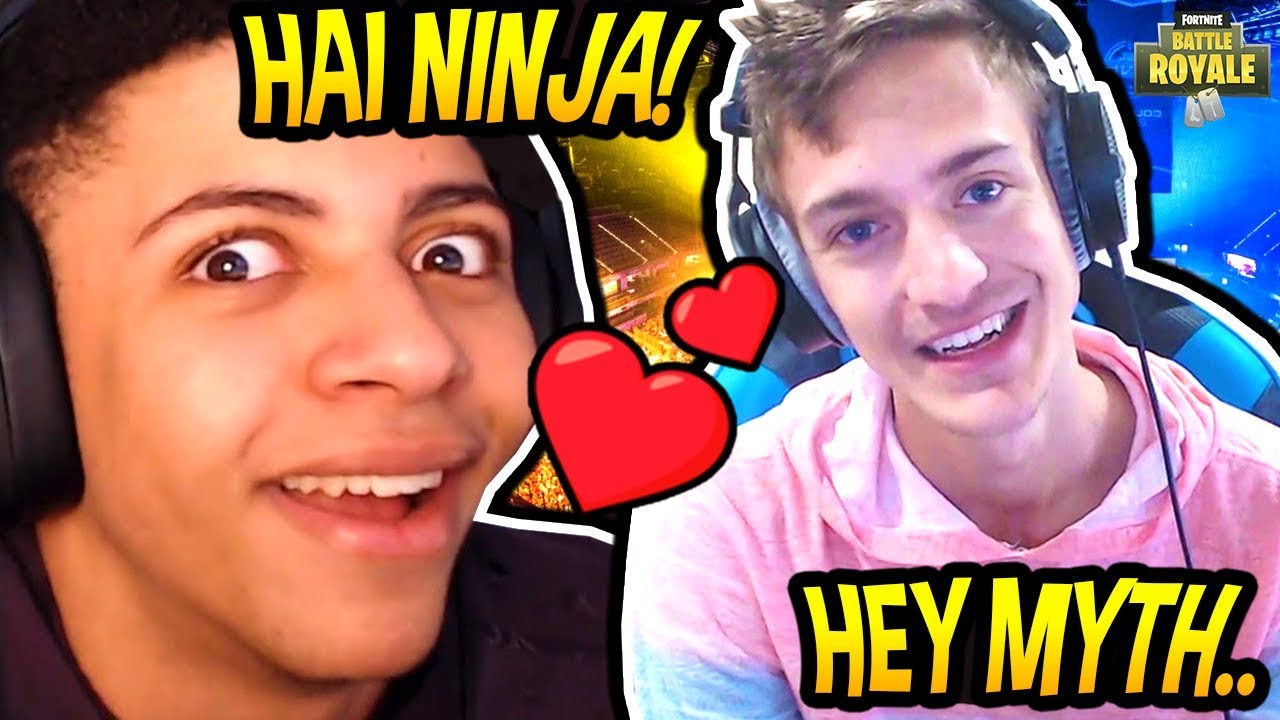 Ninja And Myth Finally Meet Eachother In Real Life They Hugged Fortnite Savage Funny Moments Youtube