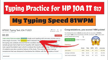 HPSSC JOA IT 817 | Typing Speed 81WPM | 10 Minutes | Typing Test @HpStudyBoy