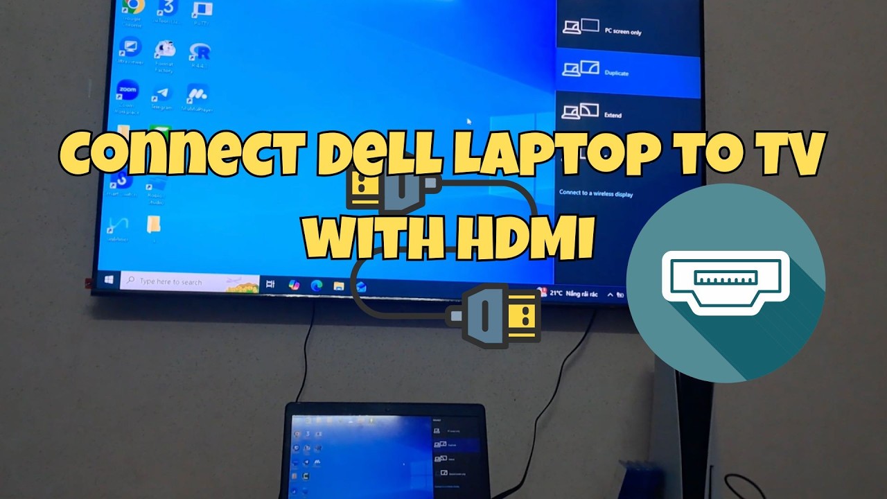 How to connect Dell laptop to tv with HDMI - YouTube