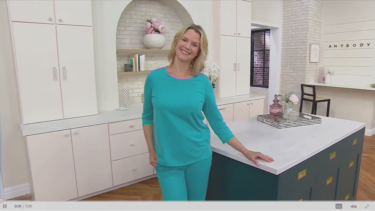 AnyBody Beach Wash French Terry Top on QVC