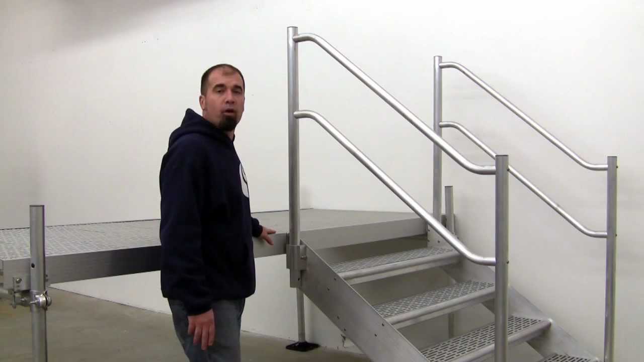 Aluminum Dock Stairs With Hardrail And Thru Flow Steps Youtube