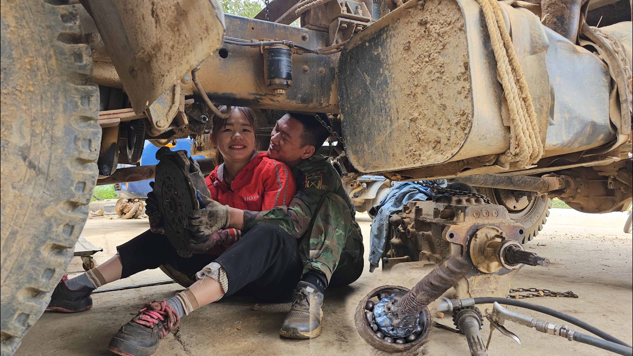 This video shows how the female mechanic replaced a stuck flywheel bearing and how she handled the s