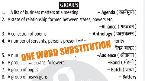 GROUPS | ONE WORD SUBSTITUTION : 01 | BCECE LE - 2020 BY  PANKAJ KUMAR!
