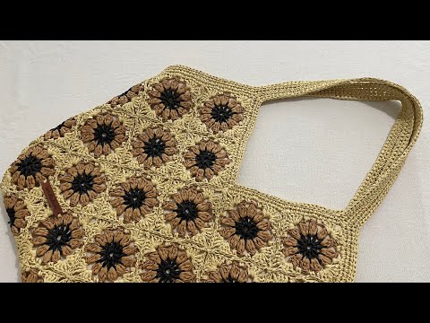 ÇOK KOLAY!! 🌼Rafya ipten motif çanta örüyoruz