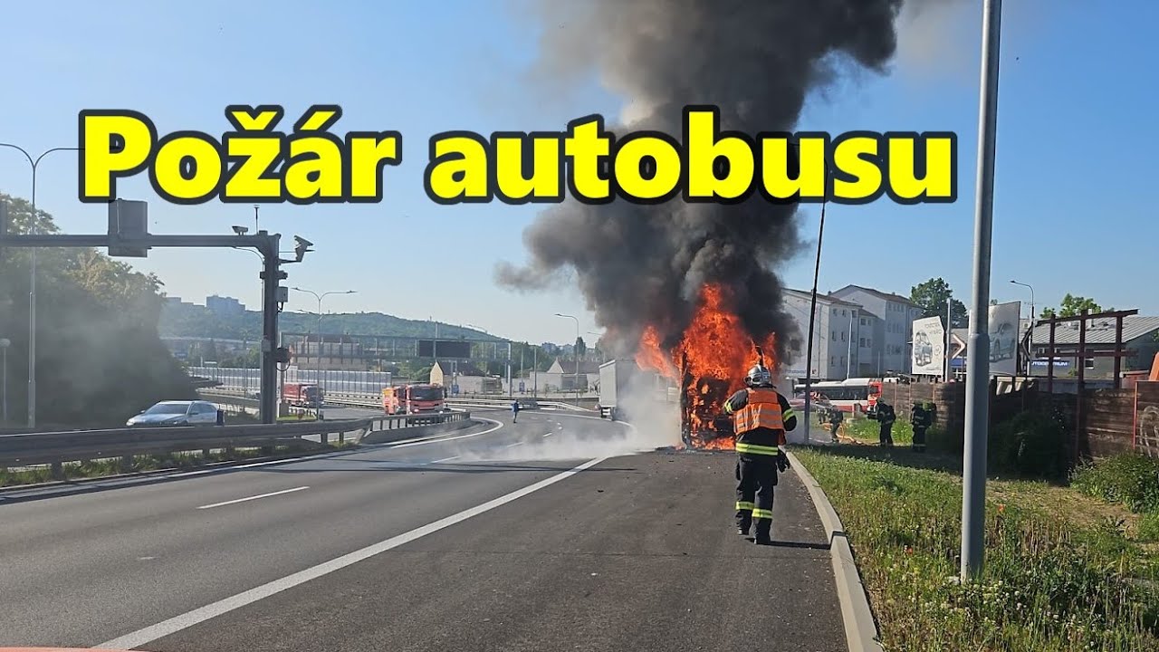 Požár autobusu