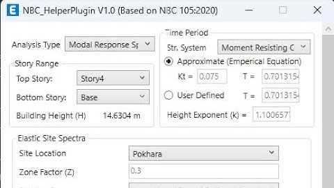 NBC_HelperPlugin | ETABS Plugin based on  NBC 105:2020 | Demo