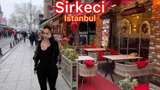 Sirkeci,Istanbul |Walking tour in Valentine’s day 2024 in a historic neighborhood |4k UHD