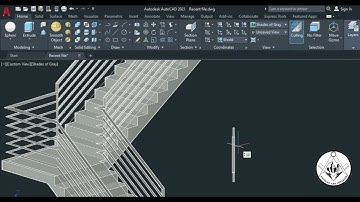 L SHAPED STAIRS HANDRAIL | AUTOCAD 3D|