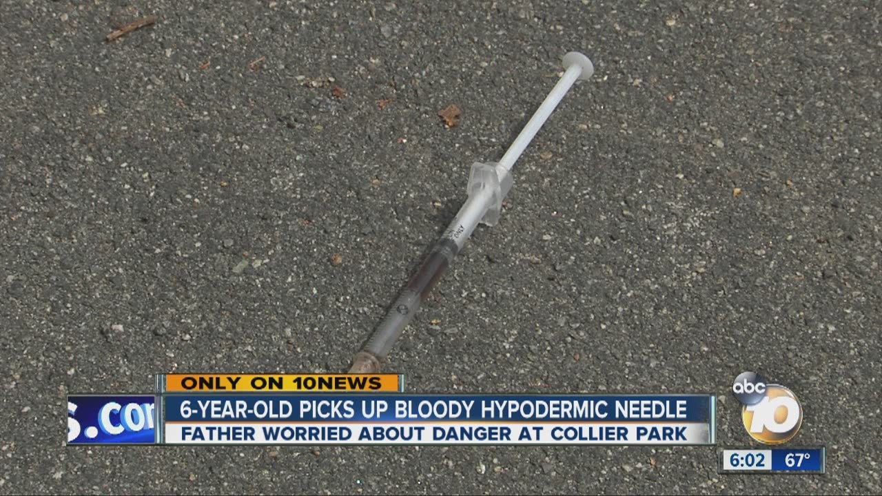 Young boy finds bloody hypodermic needle in street - YouTube