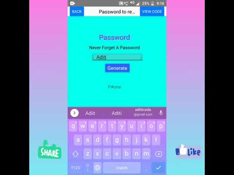 Password Generator App using Thunkable #view