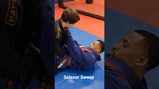 Scissor sweep from closed guard