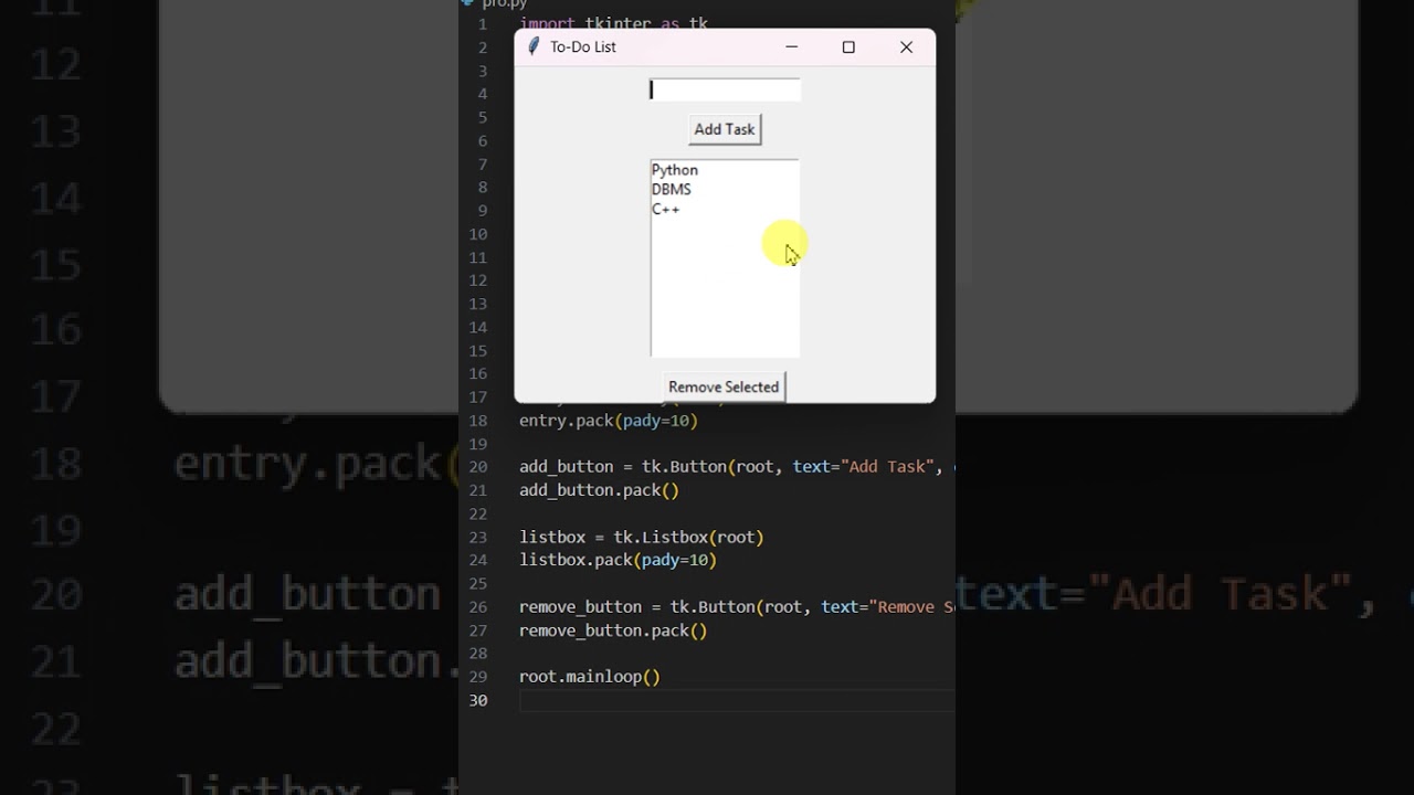 To-Do List in python  tkinter 