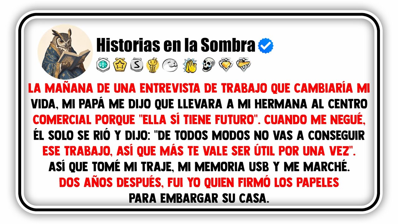 La mañana de una entrevista de trabajo que cambiaría mi vida, mi papá me dijo que llevara a mi...
