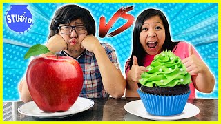 Healthy Food vs Unhealthy Food Challenge with Ryan’s Mommy \& Daddy!