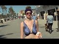 Naked woman walks down venice beach in nothing but body paint