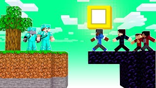 100 Players Attacked our Minecraft Sky Island