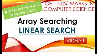 SEARCHING IN ARRAY| LINEAR SEARCH | VIDEO 1