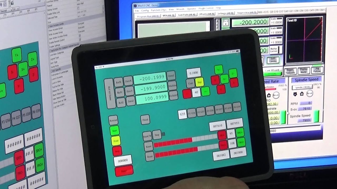 Mach3 iOS Pendant Rev0 - YouTube